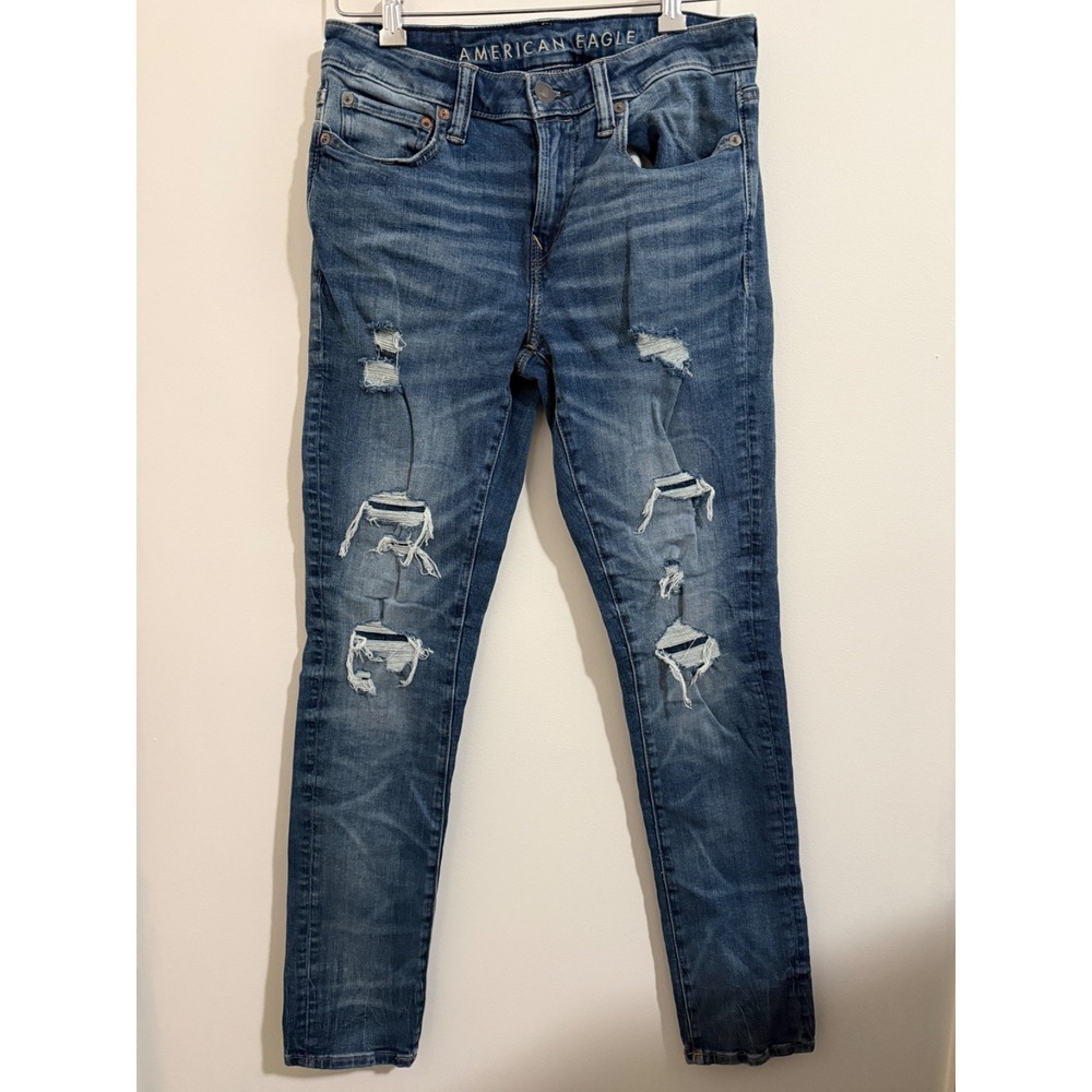 American Eagle Next Level Flex Womens Jeans 29x32‎ Distressed